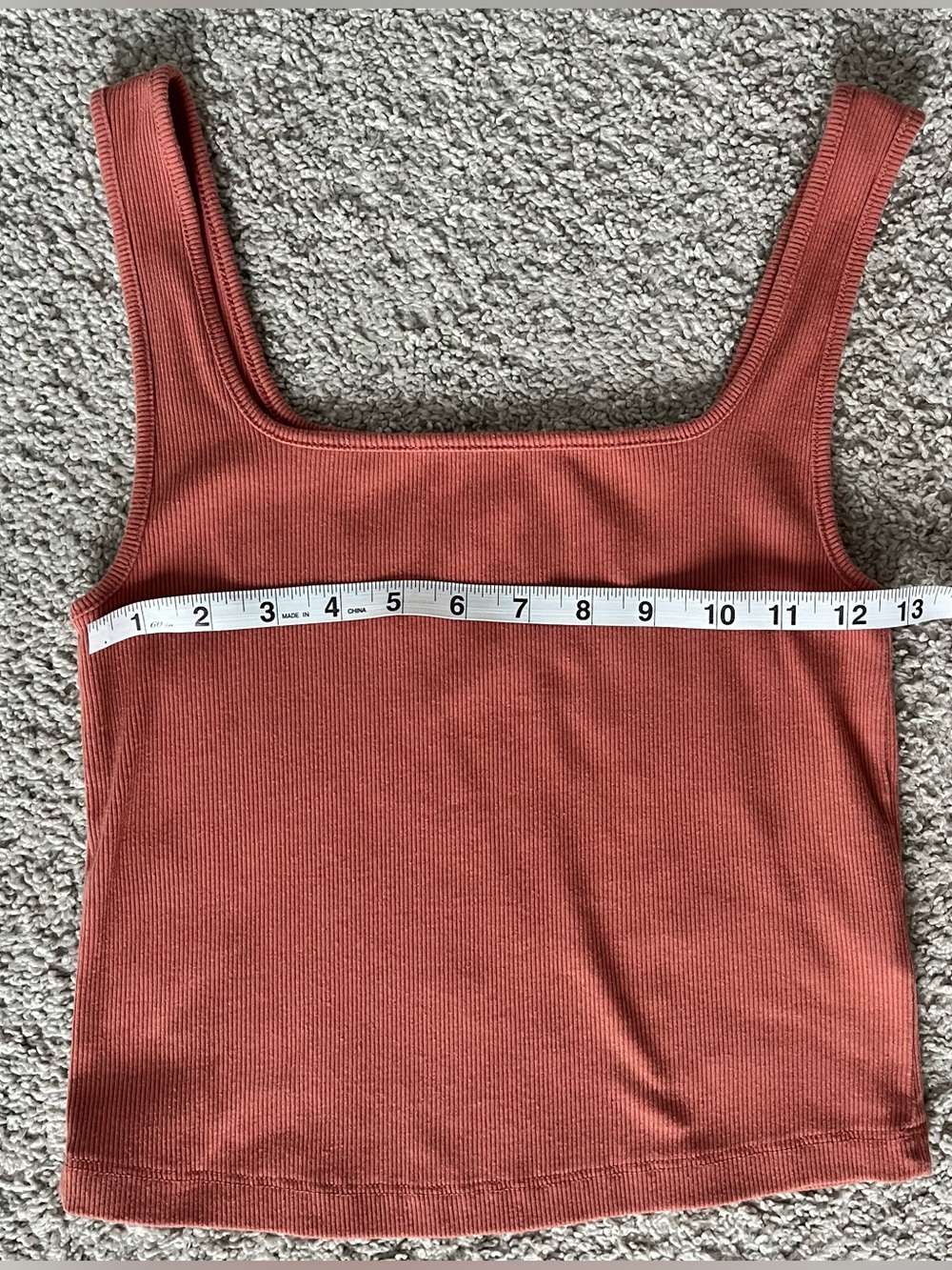 Old Navy Ribbed Square-Neck Crop Tank Top - Coral - Picture 8 of 10